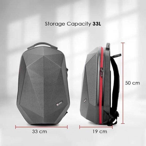Swiss Military Hard Shell Travel Backpack | Durable Laptop Backpack with Anti-Theft Design | Water-Resistant & Shockproof | Business, Office & Travel Use - Image 3