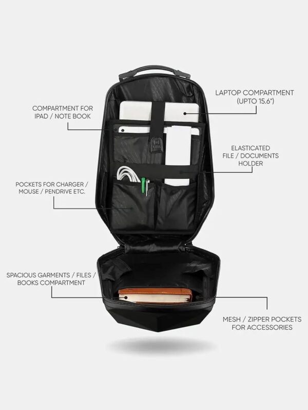 Swiss Military Hard Shell Travel Backpack | Durable Laptop Backpack with Anti-Theft Design | Water-Resistant & Shockproof | Business, Office & Travel Use - Image 6