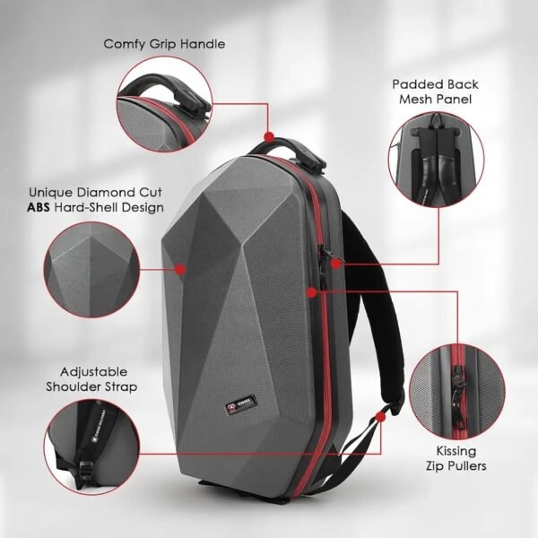 Swiss Military Hard Shell Travel Backpack | Durable Laptop Backpack with Anti-Theft Design | Water-Resistant & Shockproof | Business, Office & Travel Use - Image 5