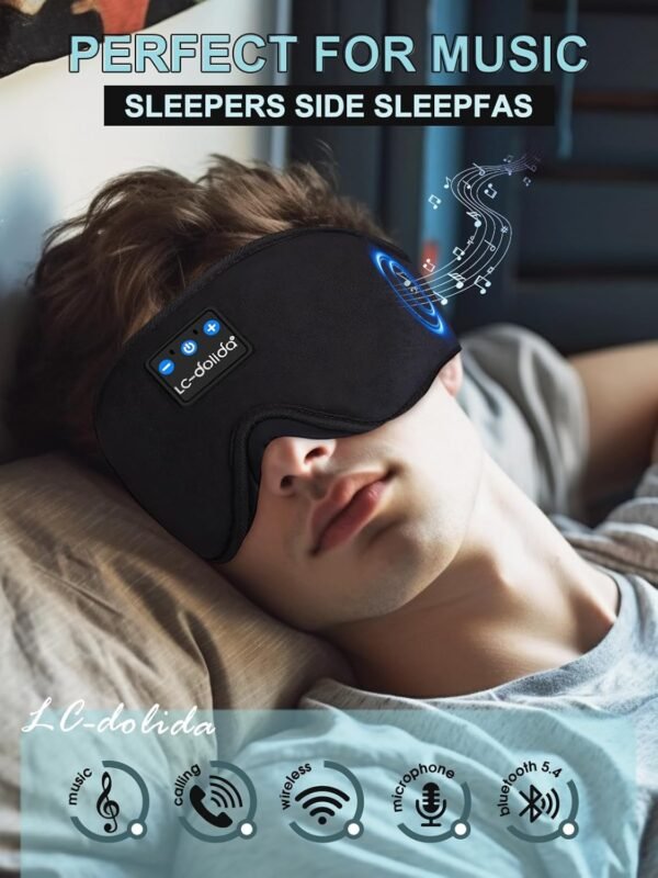 Sleep Headphones with Ultra-Thin Speakers | Bluetooth 5.0 Wireless Headband | Soft & Comfortable for Side Sleepers - Image 3