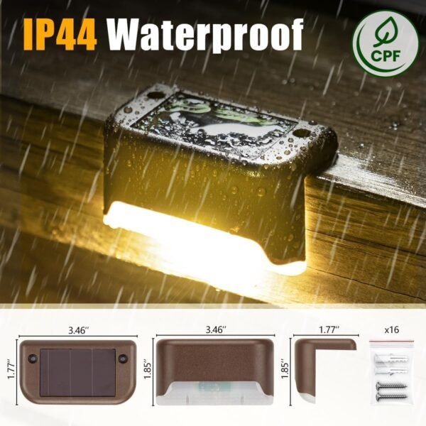 Solar Deck Lights – Waterproof LED Outdoor Lighting for Stairs, Railings, Fences, and Patios - Image 3