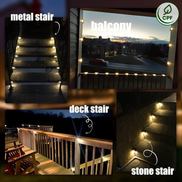 Solar Deck Lights – Waterproof LED Outdoor Lighting for Stairs, Railings, Fences, and Patios - Image 5