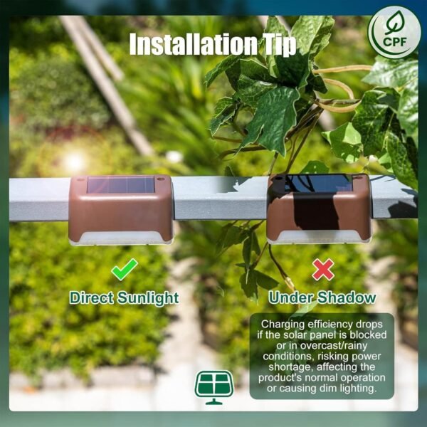 Solar Deck Lights – Waterproof LED Outdoor Lighting for Stairs, Railings, Fences, and Patios - Image 2
